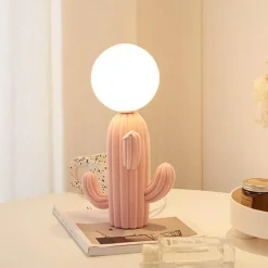 Bright Accents Beleuchtung-Kaktus-Tischlampe – Einzigartige Wohndekorbeleuchtung aus Kunstharz