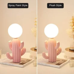 Bright Accents Beleuchtung-Kaktus-Tischlampe – Einzigartige Wohndekorbeleuchtung aus Kunstharz