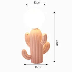 Bright Accents Beleuchtung-Kaktus-Tischlampe – Einzigartige Wohndekorbeleuchtung aus Kunstharz