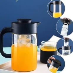 The Decor Haven Camping-Werkzeuge|Camping Im Freien-Kaltgetränkespender - Easy Brew Glasflasche