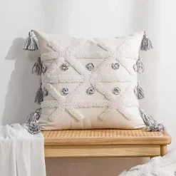 Pillow Haven Bettzeug-Kamelien-Jacquard-Kissenbezug – Luxuriöses nordisches Dekokissen für das Wohnzimmer