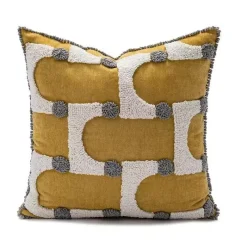 Pillow Haven Bettzeug-Kamelien-Jacquard-Kissenbezug – Luxuriöses nordisches Dekokissen für das Wohnzimmer