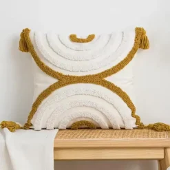 Pillow Haven Bettzeug-Kamelien-Jacquard-Kissenbezug – Luxuriöses nordisches Dekokissen für das Wohnzimmer