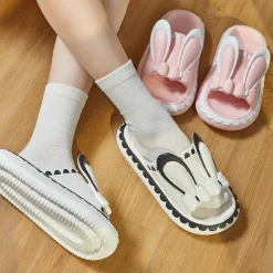 Damen Wilderness Haven Damenschuhe|Outdoor-Artikel-Kaninchen-Hausschuhe für Damen – süße, bequeme Schuhe mit niedrigem Keilabsatz