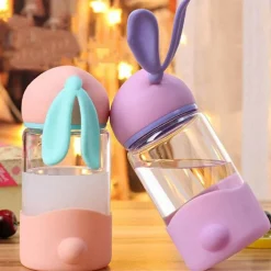 Kinder Little Nest Kinderwagen & Zubehör-Kaninchen-Milchbecher – Süßes Trinkgeschirr aus Glas für Kinder