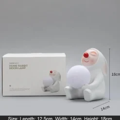 Bright Accents Beleuchtung-Kaninchen-Nachtlampe – Niedliche Kinderzimmer-Dekorbeleuchtung