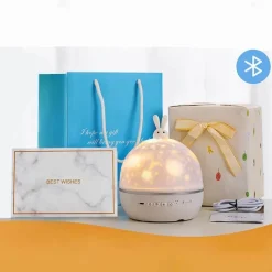 Bright Accents Beleuchtung-Kaninchen-Nachtlichtprojektor - Süße Kinderlampe