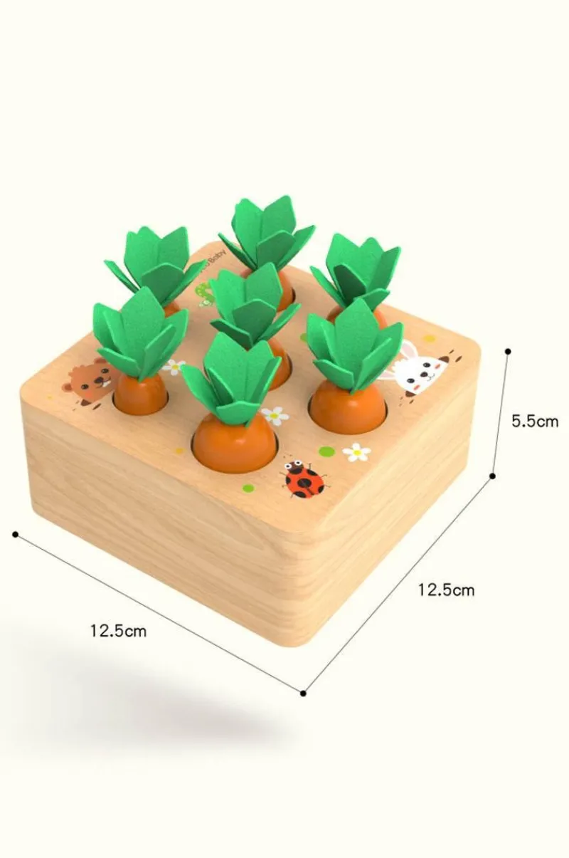 The Decor Haven Babyspielzeug-Karottenpflückspiel aus Holz – Lernspielzeug für Kinder