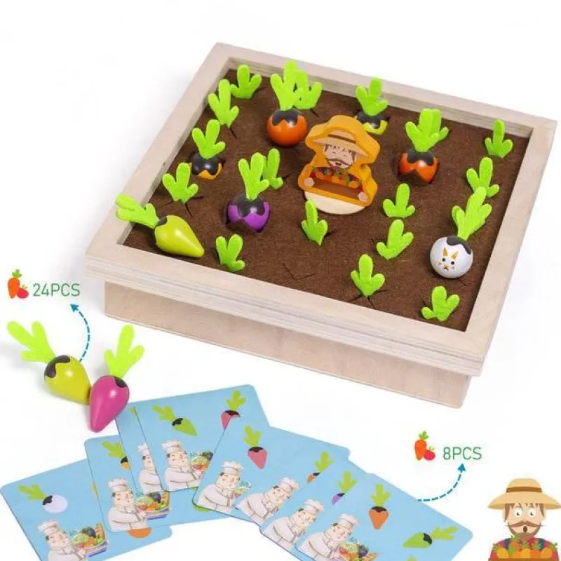 The Decor Haven Babyspielzeug-Karottenpflückspiel aus Holz – Lernspielzeug für Kinder