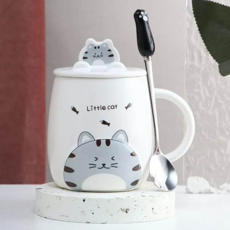 The Cozy Mug Küche & Esszimmer-Katzenbecher-Set – süße Cartoon-Kaffeetassen