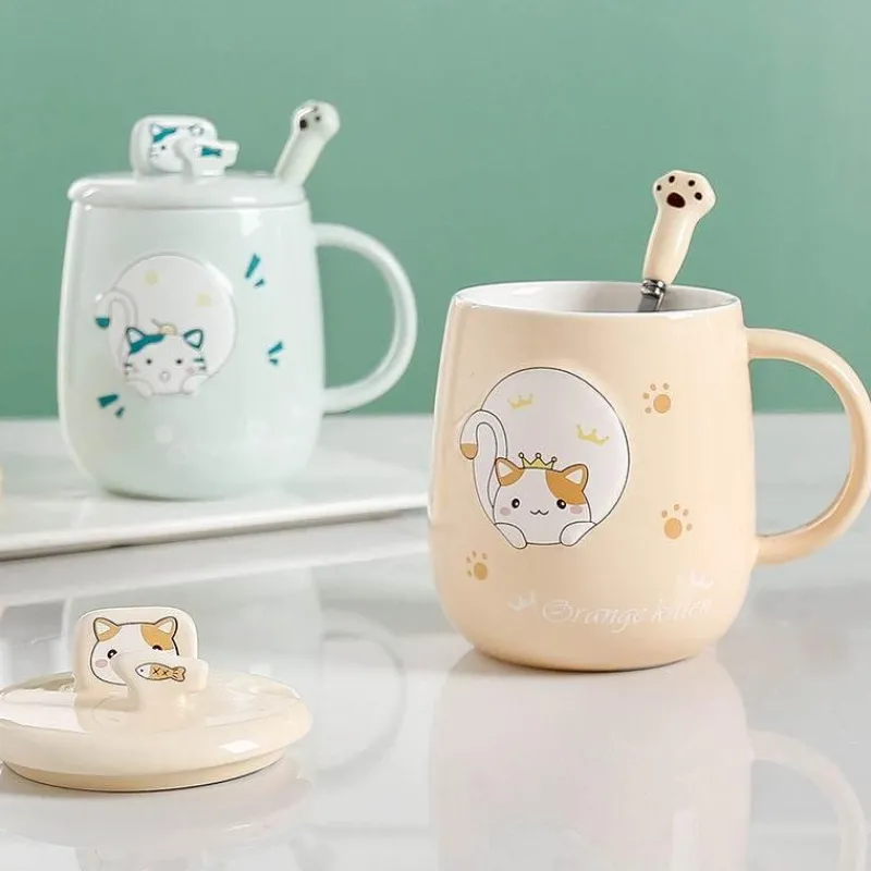The Cozy Mug Küche & Esszimmer-Katzenbecher-Set – süße Cartoon-Kaffeetassen