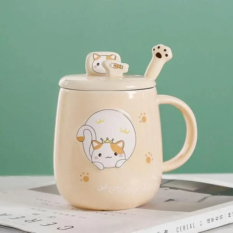 The Cozy Mug Küche & Esszimmer-Katzenbecher-Set – süße Cartoon-Kaffeetassen