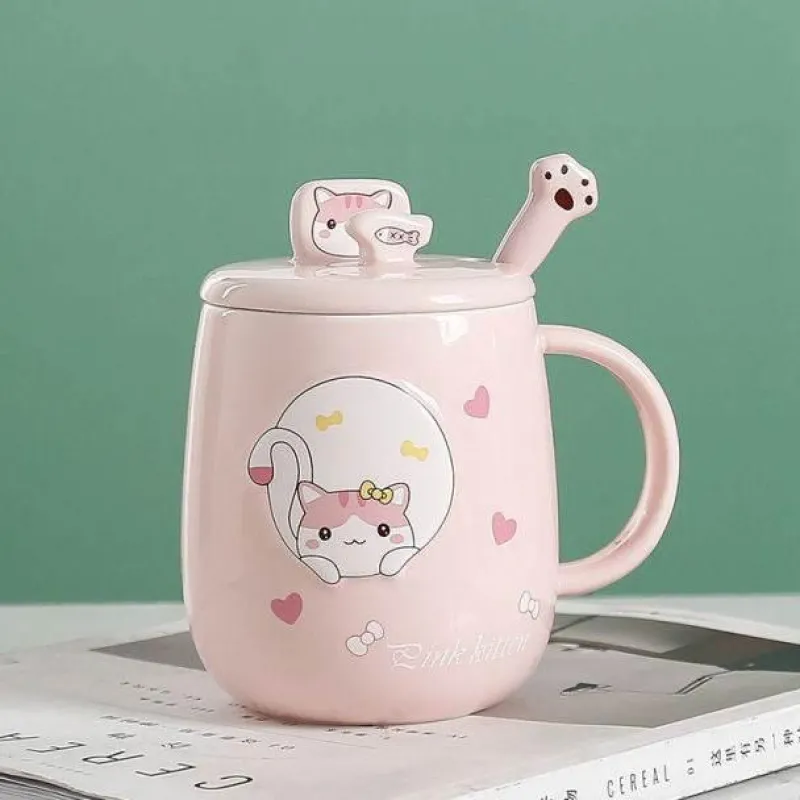 The Cozy Mug Küche & Esszimmer-Katzenbecher-Set – süße Cartoon-Kaffeetassen