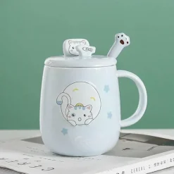 The Cozy Mug Küche & Esszimmer-Katzenbecher-Set – süße Cartoon-Kaffeetassen