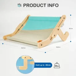 Decor Haustierzubehör|Reinigungswerkzeuge Für Haustiere-Katzenfenstersitz aus Holz – Hängendes Katzenbett zum Sonnenbaden