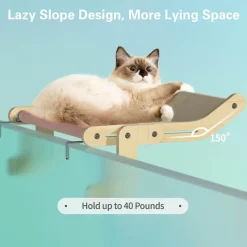 Decor Haustierzubehör|Reinigungswerkzeuge Für Haustiere-Katzenfenstersitz aus Holz – Hängendes Katzenbett zum Sonnenbaden