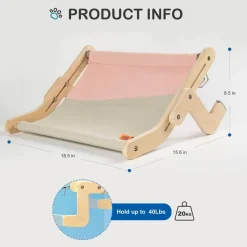 Decor Haustierzubehör|Reinigungswerkzeuge Für Haustiere-Katzenfenstersitz aus Holz – Hängendes Katzenbett zum Sonnenbaden