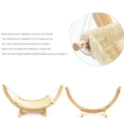 Decor Haustierzubehör|Haustierbetten-Katzenhängematte aus Holz – Stilvolles Haustierbett für Katzen