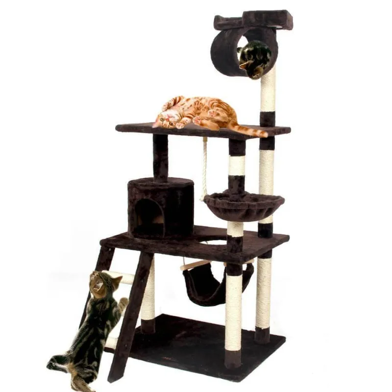 Furendo Haustierzubehör|Reinigungswerkzeuge Für Haustiere-Katzenkletterbaum aus Holz – Aktivitätsstruktur für kleine Haustiere
