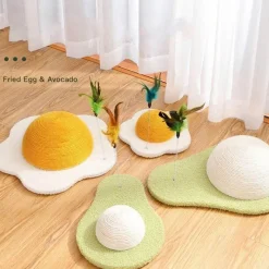 TailTrend Haustierzubehör|Haustierbetten-Katzenkratzbrett - Eier-Karotten-Design