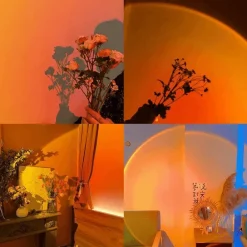 The Gilded Nest Gadgets Für Zuhause|Beleuchtung-Katzenohren-Sonnenuntergangslampe – Süßes Nachtlicht für den Schreibtisch