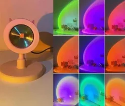 The Gilded Nest Gadgets Für Zuhause|Beleuchtung-Katzenohren-Sonnenuntergangslampe – Süßes Nachtlicht für den Schreibtisch