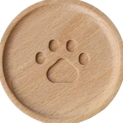 The Cozy Mug Küche & Esszimmer-Katzenpfoten-Holzuntersetzer - Süßes Tier-Trinkgeschirr