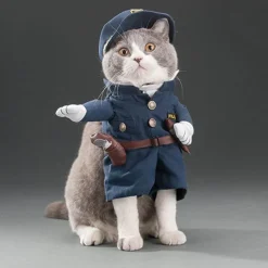 Decor Haustierzubehör-Katzenpolizeikostüm – Lustiges Halloween-Outfit für Haustiere