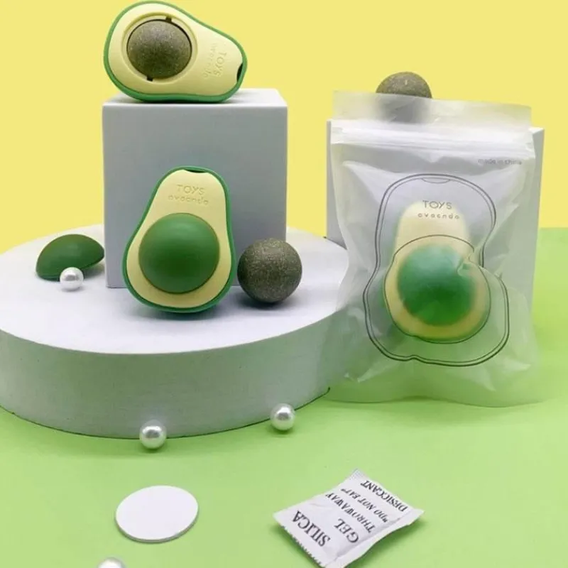 TailTrend Haustierzubehör|Reinigungswerkzeuge Für Haustiere-Katzenspielzeug zur Wandmontage – Avocadoball-Spielzubehör für Katzenspaß