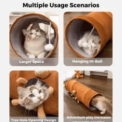 TailTrend Haustierspielzeug-Katzentunnelspielzeug – Zusammenklappbares interaktives Spiel für Kätzchen