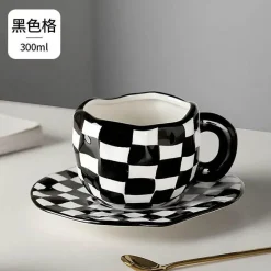 Plates u0026 More Küche & Esszimmer-Kawaii Blumen Keramik Tassen Set mit Löffelschale - Süße Kaffeetassen