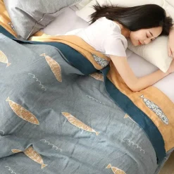 Wrap u0026 Relax Bettzeug-Kawaii Fischdecke - Süße leichte Baumwolldecke