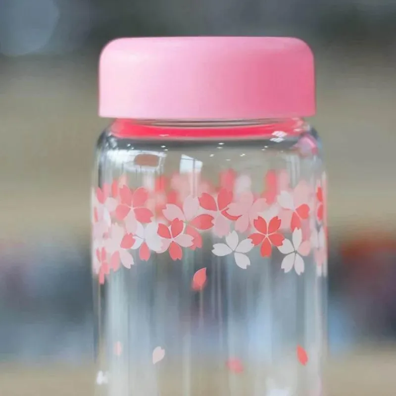 Feast u0026 Flair Küche & Esszimmer-Kawaii Sakura Glas-Wasserflasche – süßes Cartoon-Tier-Design, 310 ml