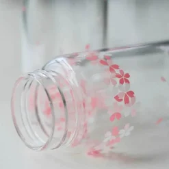 Feast u0026 Flair Küche & Esszimmer-Kawaii Sakura Glas-Wasserflasche – süßes Cartoon-Tier-Design, 310 ml