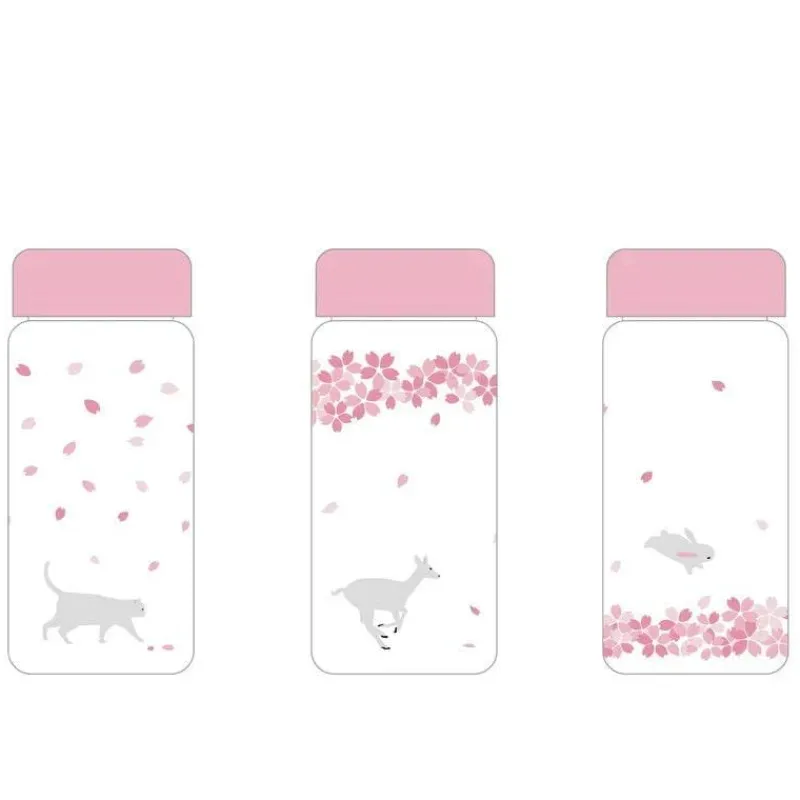Feast u0026 Flair Küche & Esszimmer-Kawaii Sakura Glas-Wasserflasche – süßes Cartoon-Tier-Design, 310 ml