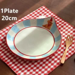 Plates u0026 More Küche & Esszimmer-Kawaii Tier-Trinkgeschirr-Set – Süßer Hundebecher und Teller
