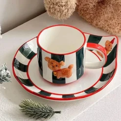 Plates u0026 More Küche & Esszimmer-Kawaii Tier-Trinkgeschirr-Set – Süßer Hundebecher und Teller
