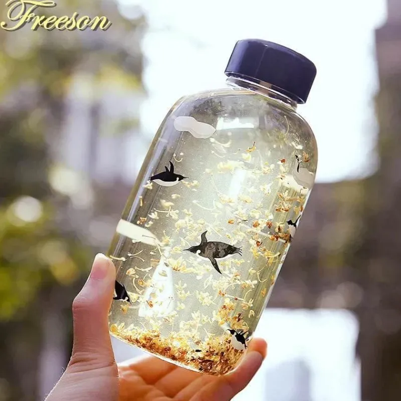 Feast u0026 Flair Küche & Esszimmer-Kawaii Tier-Wasserflasche mit Hülle – Süße Trinklösung für draußen