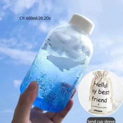 Feast u0026 Flair Küche & Esszimmer-Kawaii Tier-Wasserflasche mit Hülle – Süße Trinklösung für draußen