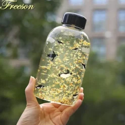 Feast u0026 Flair Küche & Esszimmer-Kawaii Tier-Wasserflasche mit Hülle – Süße Trinklösung für draußen