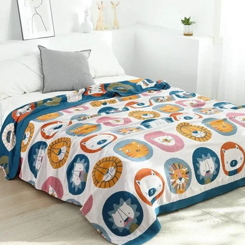 Wrap u0026 Relax Bettzeug-Kawaii-Katzen-Cartoon-Decke – weiche Doppelsteppdecke aus Baumwolle