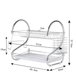 The Decor Haven Küche & Esszimmer-Küchenregal aus Edelstahl – Aufbewahrungslösung für Geschirr-Organizer