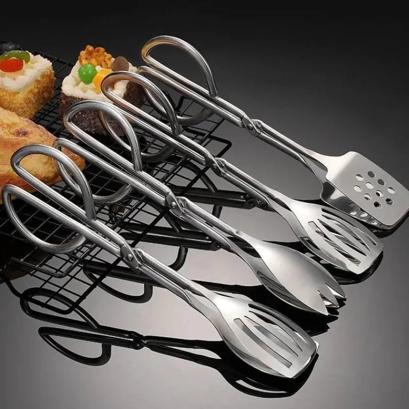 Tom Küche & Esszimmer-Küchenschere aus Edelstahl – Mehrzweck-Lebensmittelzange für Grill, Barbecue und Gebäck