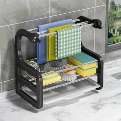 Space Savvy Küche & Esszimmer-Küchenschwammhalter - Kreativer Abflussregal-Organizer