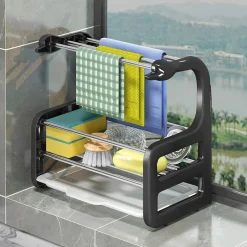 Space Savvy Küche & Esszimmer-Küchenschwammhalter - Kreativer Abflussregal-Organizer