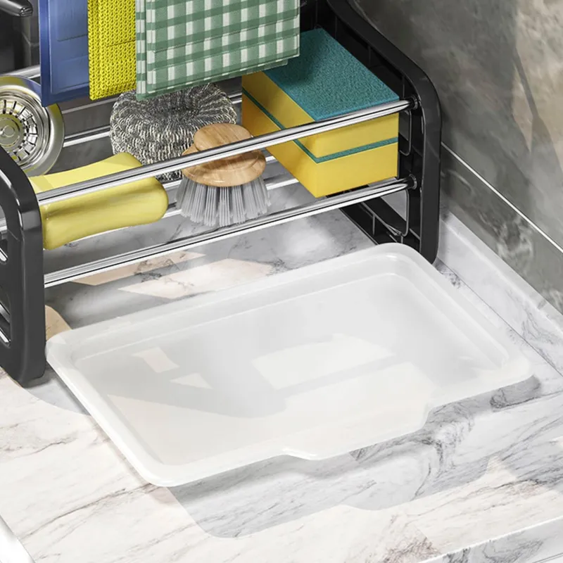 Space Savvy Küche & Esszimmer-Küchenschwammhalter - Kreativer Abflussregal-Organizer