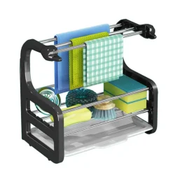 Space Savvy Küche & Esszimmer-Küchenschwammhalter - Kreativer Abflussregal-Organizer