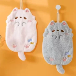 Tom Küche & Esszimmer-Küchentuch mit Cartoon-Katze – saugfähiges Mikrofaser-Reinigungstuch mit Schlaufe