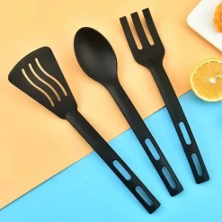 Tom Küche & Esszimmer-Küchenutensilien-Set aus Silikon – tragbarer Campingspatel und Schlitzlöffel