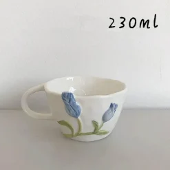 Plates u0026 More Küche & Esszimmer-Keramik Rosa Tulpe Teetasse Kuchenteller - Küchenzubehör-Set